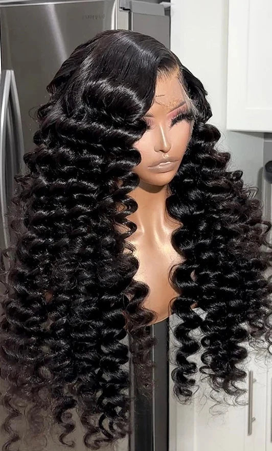 Long Loose Deep Lace Front Wig – Premium Hair with Transparent Swiss Lace