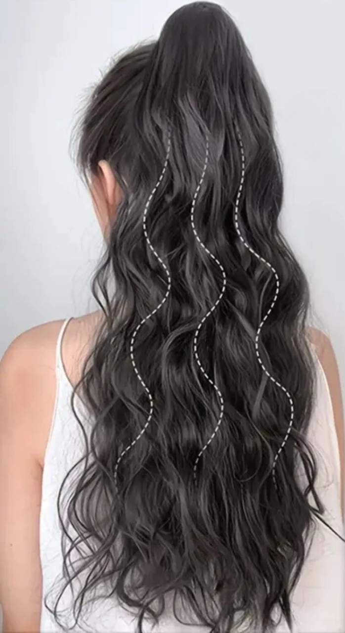 Thick & Voluminous Long Synthetic Fiber Clip-In Ponytail Extensions for Women – Easy Application for Instant Style