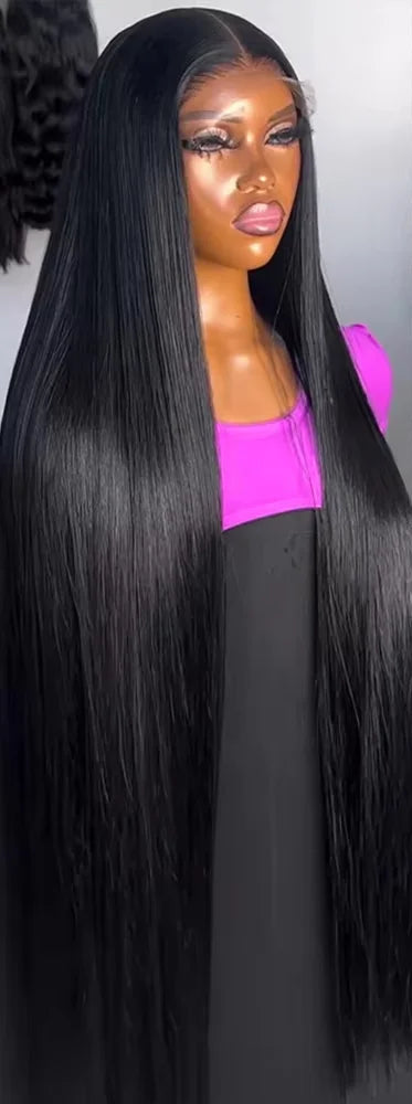 26+ Inch Transparent Lace Front & Closure Wig – Straight Human Hair, Dyeable in All Colors"