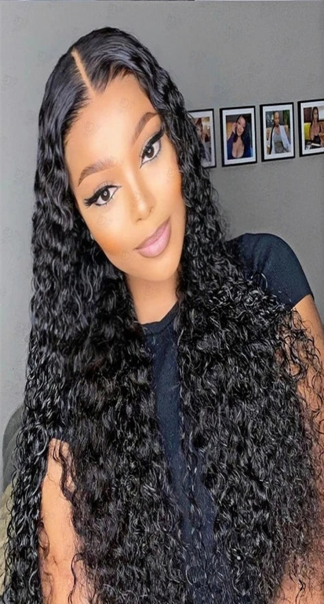 Neddie Curly Lace Front Wig – 100% Hair, Pre-Plucked, 26+ Inch, Glueless, Swiss Lace