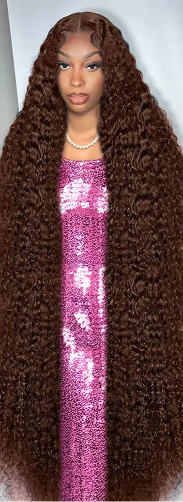 26+ Inch Curly Human Hair Lace Front Wig – 13x4 Lace, Transparent Swiss Lace