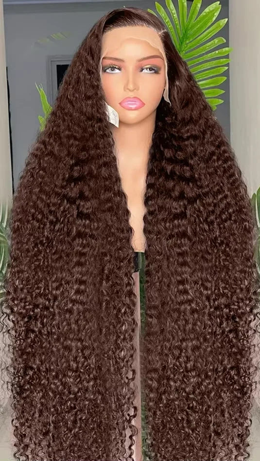 26+ Inch Curly Human Hair Lace Front Wig – 13x4 Lace, Transparent Swiss Lace