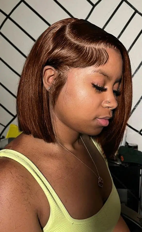 Straight 4x4 Lace Front Wig – Short (4-16 inches), Natural Look, No Shedding