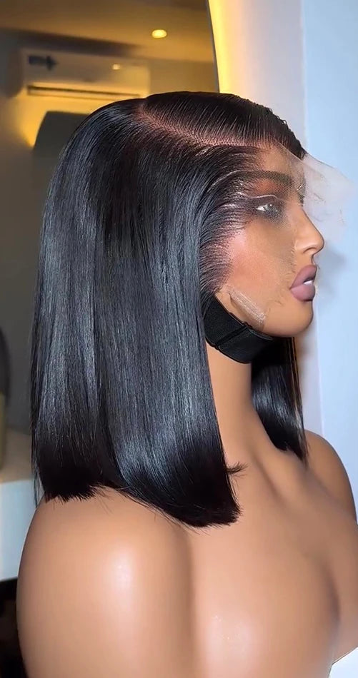 55 and 136 Lace Front Wig – 100% Hair, Straight, Transparent Lace, 4-16 Inch