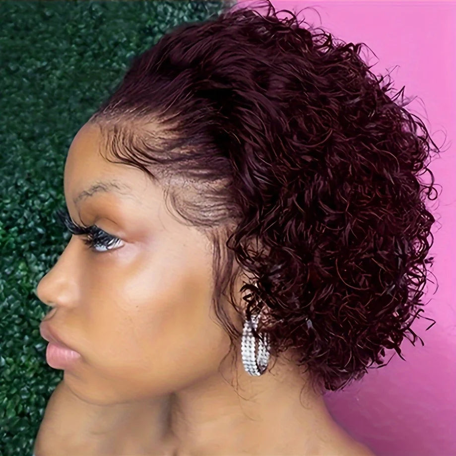Curly Lace Frontal Wig – 100% Human Hair, Natural Look, No Chemicals