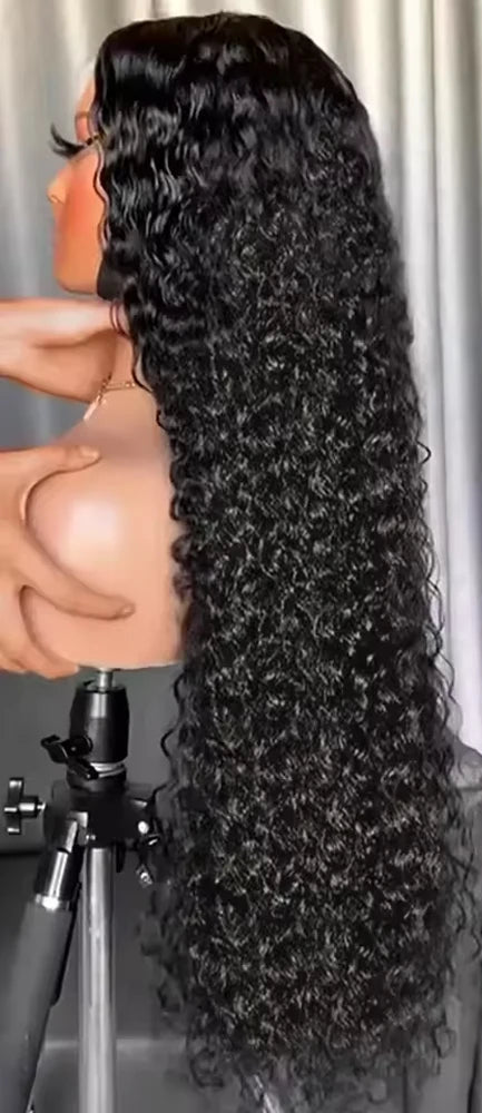 Deep Wave Human Hair Wig – 26+ Inch Transparent Lace Wig for a Natural Look