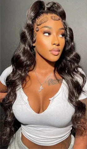 Luxurious Body Wave Human Hair Lace Front Wig | Pre-Plucked Natural Hairline | 26+ Inch