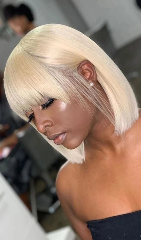 Premium Straight 100% Human Hair Wig – Natural Look, Customizable, Average Cap Size