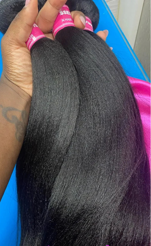 UNice Yaki Straight Human Hair Bundles – 1/3/4 PCS, 100g Per Bundle, Natural Color, Sew-In Weaves, 8-26 Inch