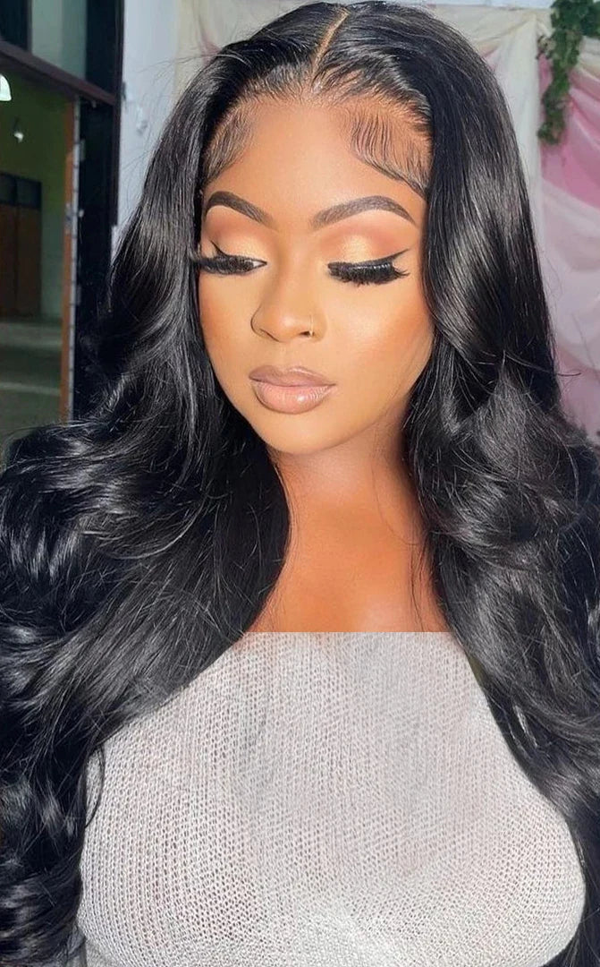 26+ Inch Body Wave Indian Human Hair Wig | Pre-Plucked HD Transparent Lace Front