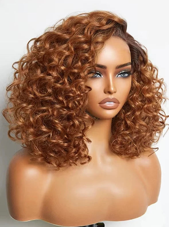 Short Deep Wave Hair Wig – 4-16 Inches, Transparent Lace, Natural Look