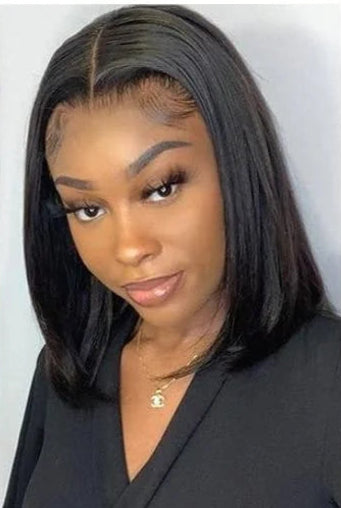 Short Straight Lace Wig – Light Brown Swiss Lace Frontal Wig