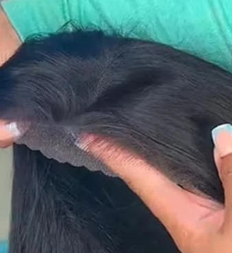 HD Transparent Lace Front Wig – 26+ Inch Straight Malaysian Human Hair Wig with Elastic Band"