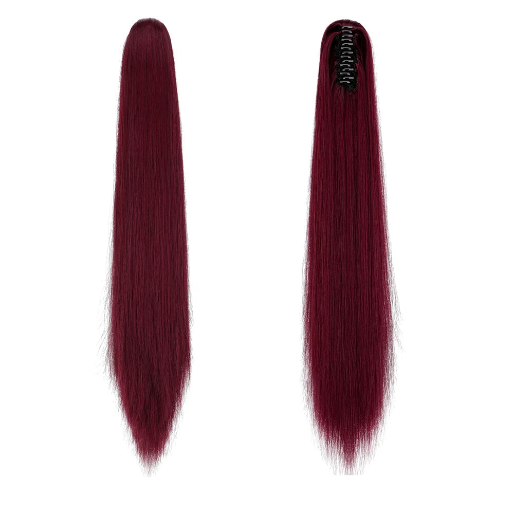 Kinky Straight Clip-In Hair Extension – High-Temperature Fiber, Pure Color, 140g