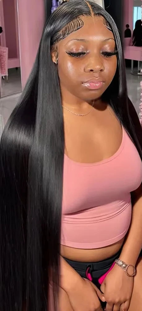 Lovingme 100% Straight Hair Weft & Closure – 12-30 Inches, Tangle-Free, Curly & Dyeable