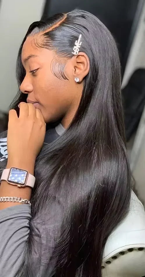 13x6 HD Transparent Lace Front Wig – 26+ Inch Straight Human Hair, Dyeable & Permable"