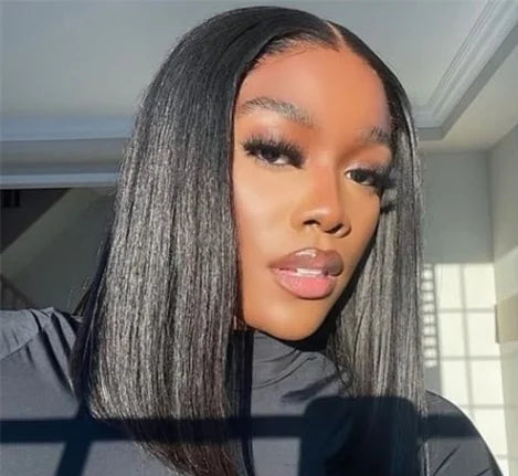 Short Straight Lace Wig – Light Brown Swiss Lace Frontal Wig