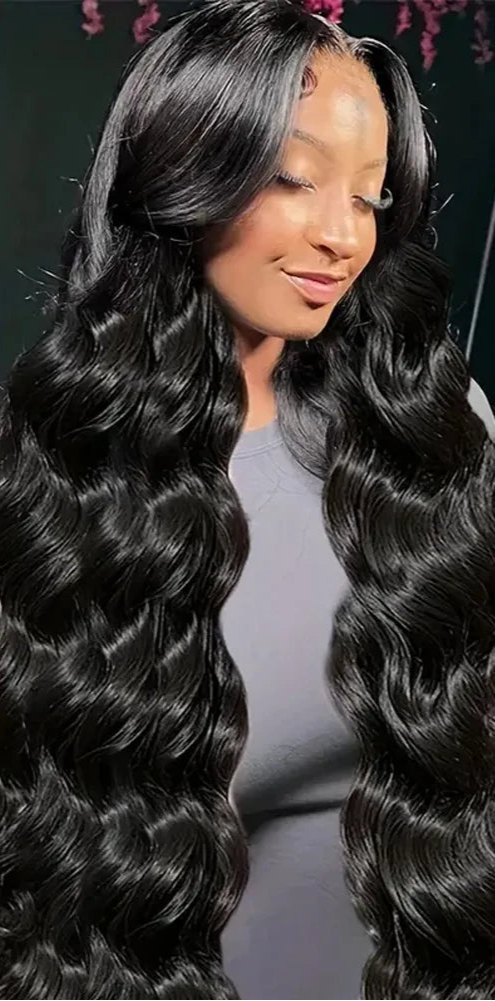 Natural-Looking Wavy Synthetic Lace Wig – Body Wave Daily Use Wig with Heat Resistance