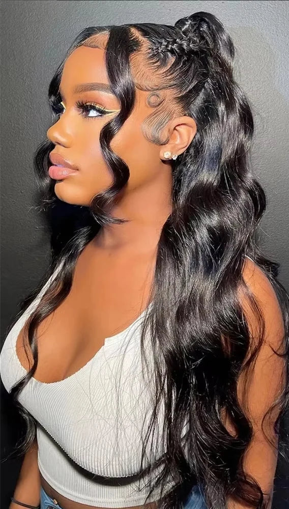 360 Full Lace Body Wave Wig – 100% Human Hair, Transparent Swiss Lace, Pre-Plucked Hairline