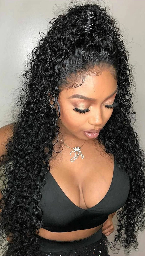 30 Inches 360 Full Lace Curly Wig – HD Transparent Lace, Glueless, Human Hair