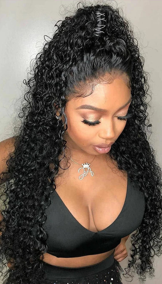 30 Inches 360 Full Lace Curly Wig – HD Transparent Lace, Glueless, Human Hair