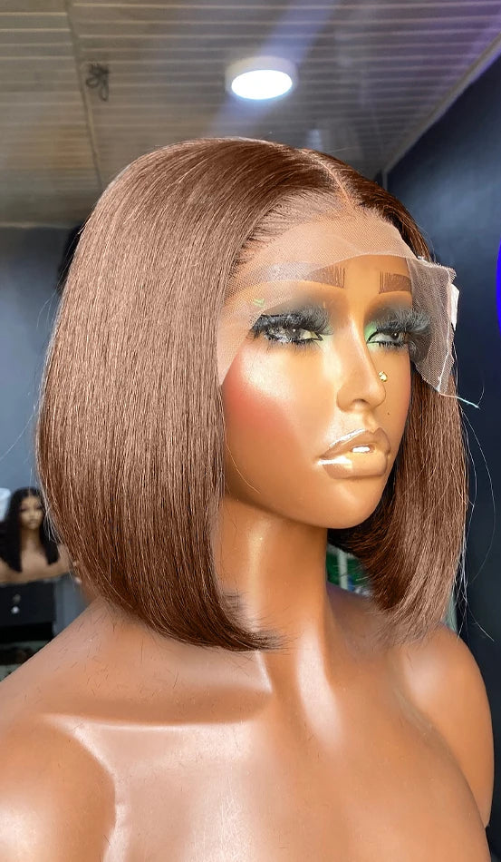 Straight 4x4 Lace Front Wig – Short (4-16 inches), Natural Look, No Shedding