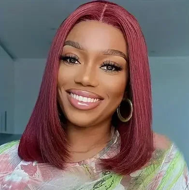 Short Straight Lace Wig – 100% Hair, Transparent Lace, Pre-Plucked, Glueless Design (4-16 Inches)