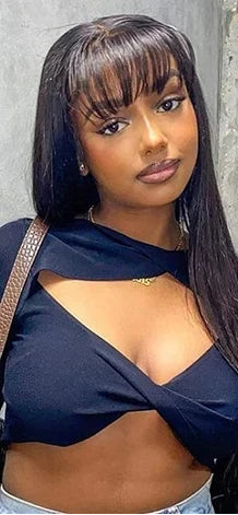 Luxurious Straight Long Lace Wig – 100% Human Hair, 26+ Inches, Pre-Plucked Hairline