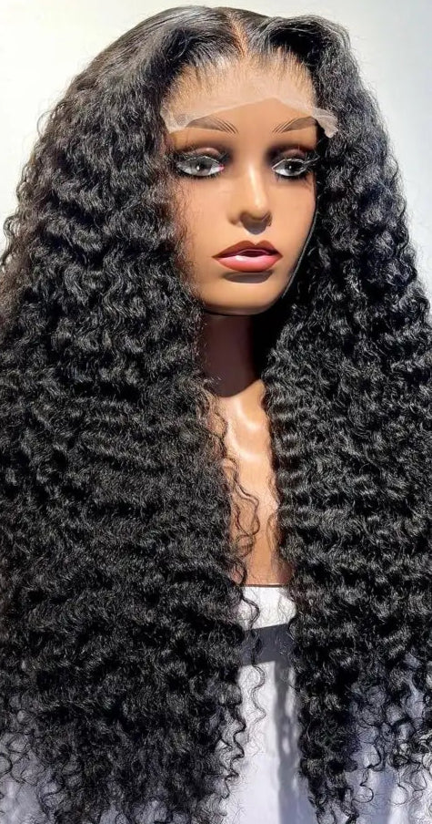 Long Deep Wave Hair Wig – 26+ Inches, Transparent Lace Front & Closure Options