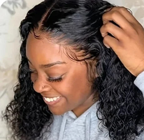 Short Deep Wave Wig – 100% Hair, Lace Front & Closure Options (4-16 Inches)