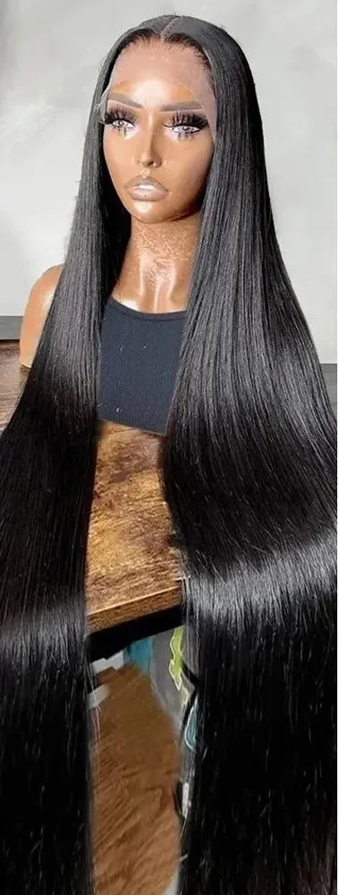 Luxury 26-Inch HD Lace Front Wig – 100% Straight Human Hair with Transparent Swiss Lace