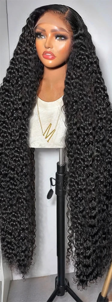 Luxury 26-Inch Deep Wave Lace Front Wig – Transparent Lace, Chemical-Free, Natural Look