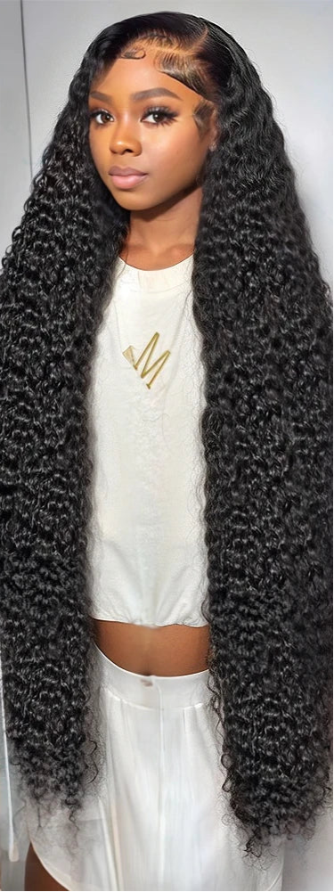 Luxury 26-Inch Deep Wave Lace Front Wig – Transparent Lace, Chemical-Free, Natural Look