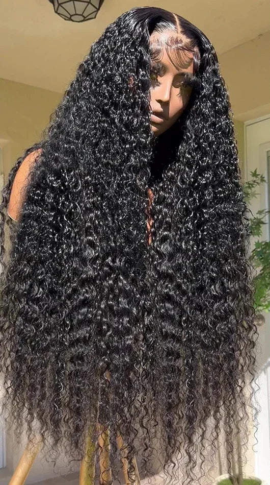 Luxury 26-Inch Deep Wave Lace Front Wig – Transparent Lace, Chemical-Free, Natural Look