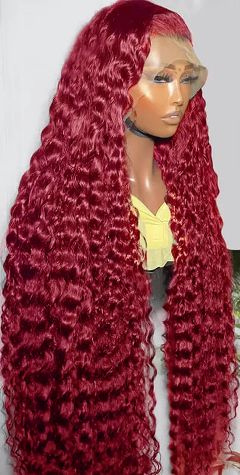 Long 26+ Inch Deep Wave Lace Front Wig – Transparent Swiss Lace, 100% Human Hair