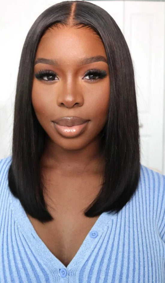 Premium Straight Malaysian Virgin Hair Wig – 13x6 Transparent HD Lace Front, Pre-Plucked & Glueless Design