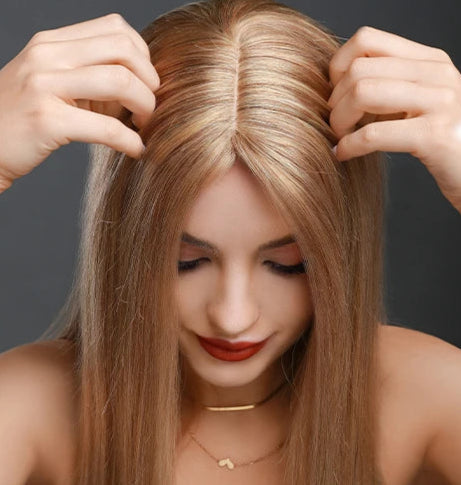 100% Real Human Hair Topper – Straight Silk Base, Natural Hairline, Tangle-Free