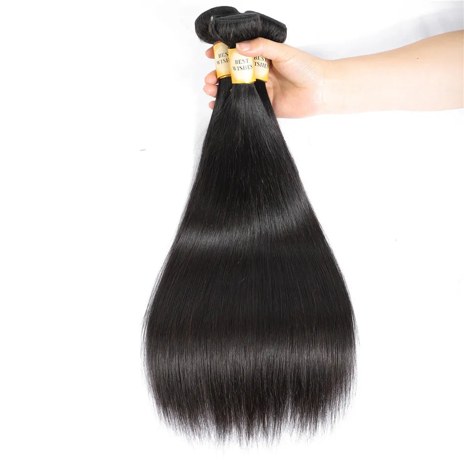 Premium 100% Straight Human Hair Bundles – Unprocessed Natural Hair Extensions (10-40 Inch)