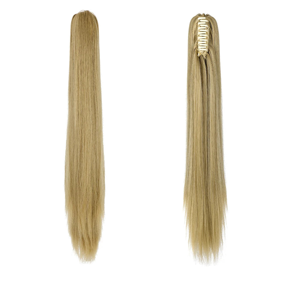Kinky Straight Clip-In Hair Extension – High-Temperature Fiber, Pure Color, 140g