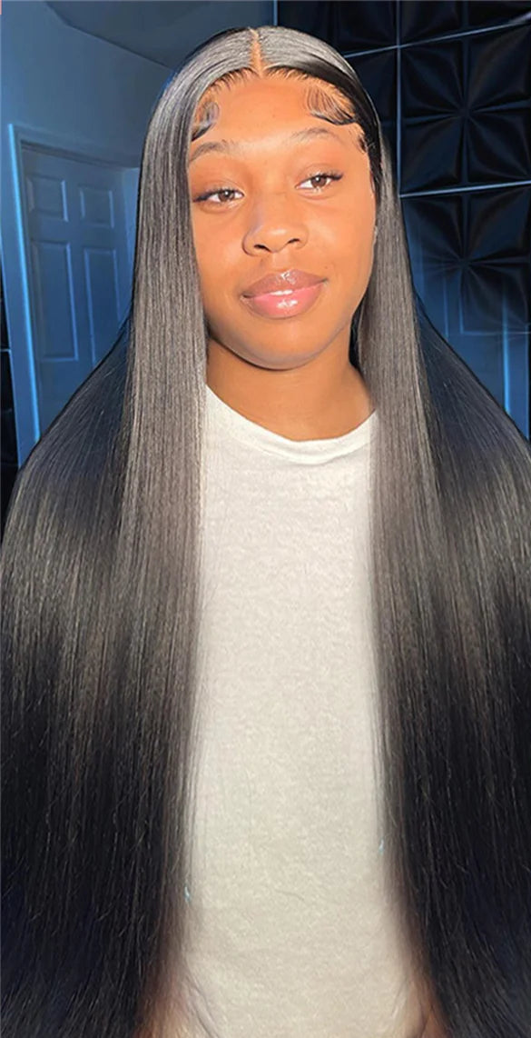 13x4 HD Lace Wig – Long Malaysian Straight Hair, 26+ Inches, Transparent Lace, Beginner-Friendly"
