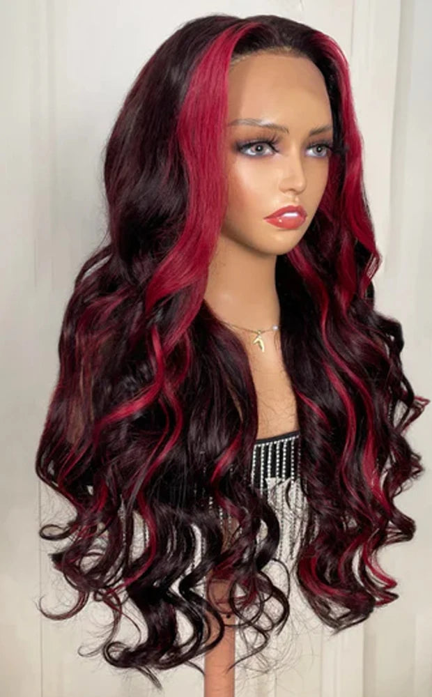 Long Wavy Synthetic Lace Front Wig – Natural Black Heat-Resistant Wig for Black Women
