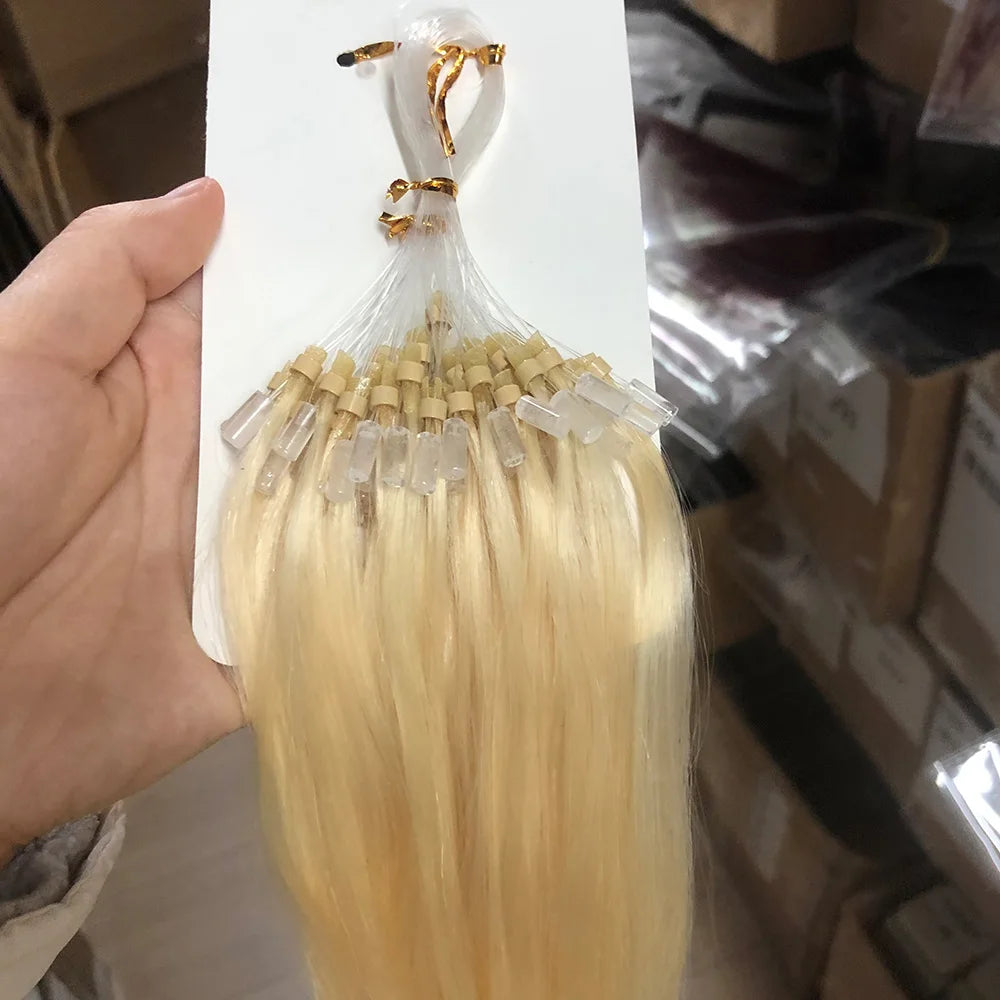 Straight I-Tip Hair Extensions – 100% Real Human Hair, Lightweight 0.6g/Strand