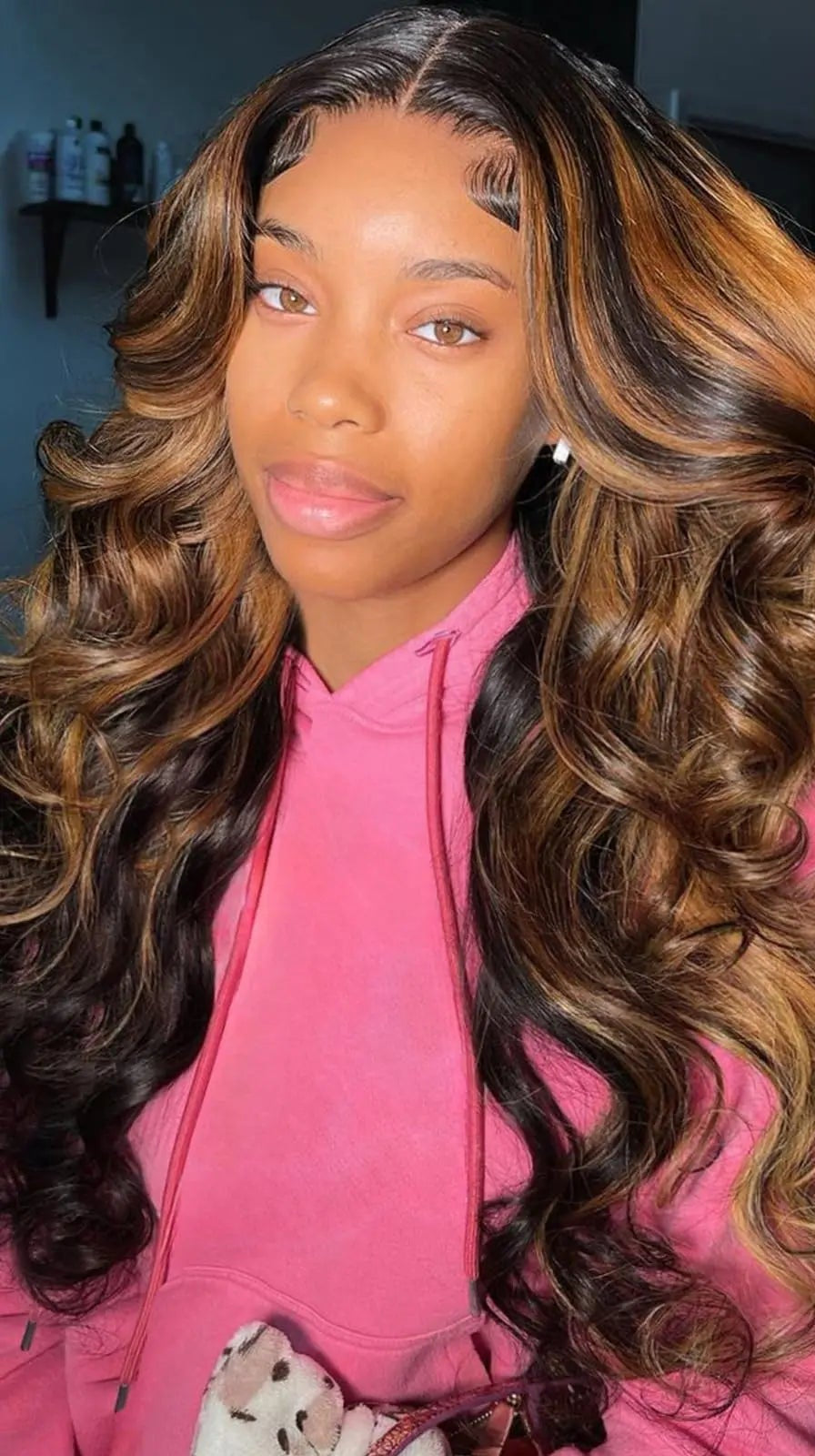 26+ Inch Body Wave HD Transparent Lace Front Wig – Highlighted Human Hair, Pre-Plucked, Ombre Style