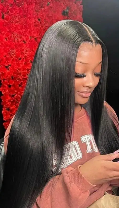 Long Straight Lace Wig – Full Lace, Transparent Swiss Lace, 26+ Inches, 100% Human Hair