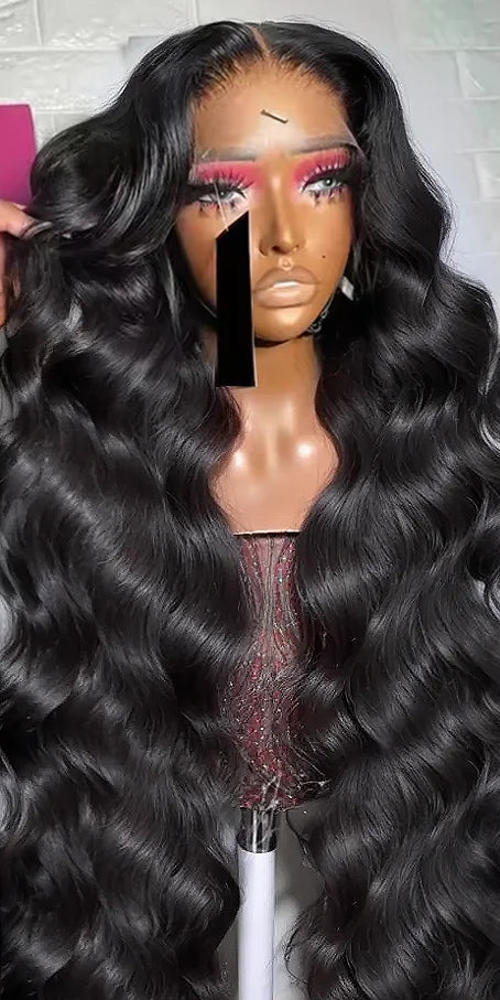 Long 26+ Inch Body Wave Lace Front Wig – Transparent Swiss Lace, 100% Human Hair