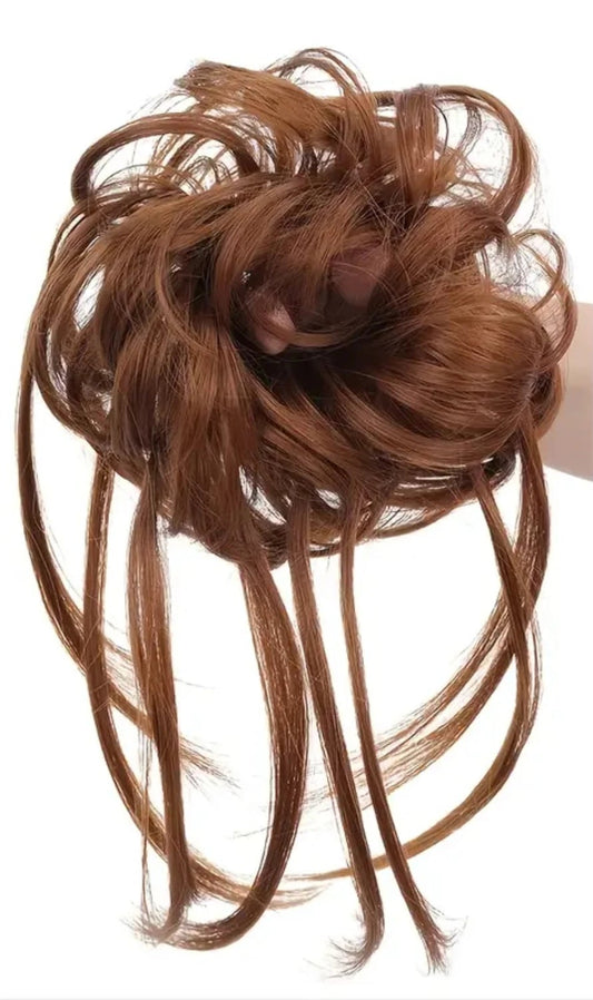 Extra-Long Messy Bun Hairpiece Extensions – Wavy Texture, Elastic Band for Secure All-Day Hold
