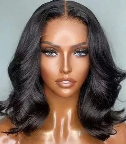 Short Body Wave Lace Front Wig – Transparent Swiss Lace for Natural Elegance