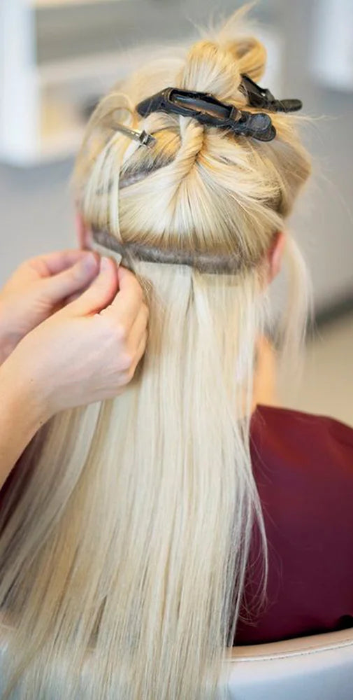 Premium Straight Waterproof Tape-In Hair Extensions – 100% Human Hair for Volume & Length