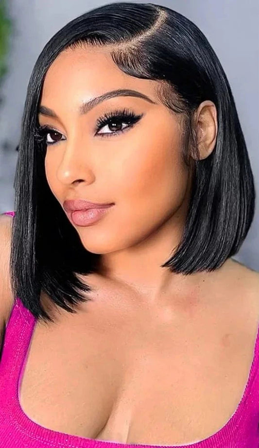 Straight Lace Front Wig – Hair 13x4 Frontal, Short Length (4-16 inches)