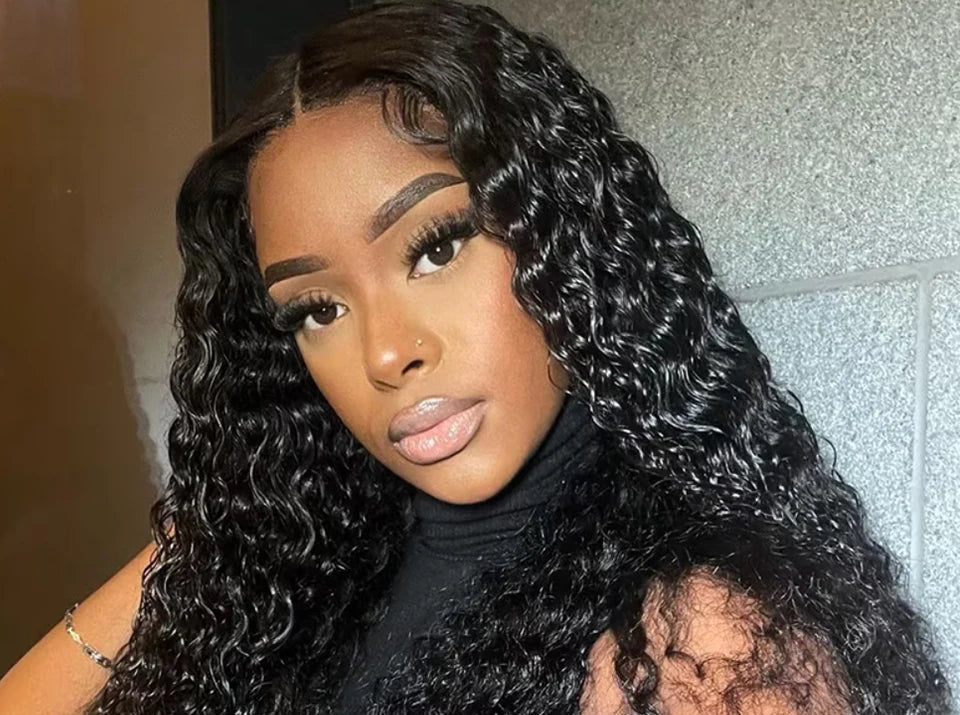 Premium Deep Wave Glueless Wig – 100% Hair, Transparent HD Lace, 16-38 Inch, 200% Density